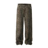 Leopard Y2K Style Loose Jeans